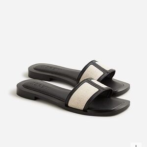 J. Crew Black and Cream Sandals